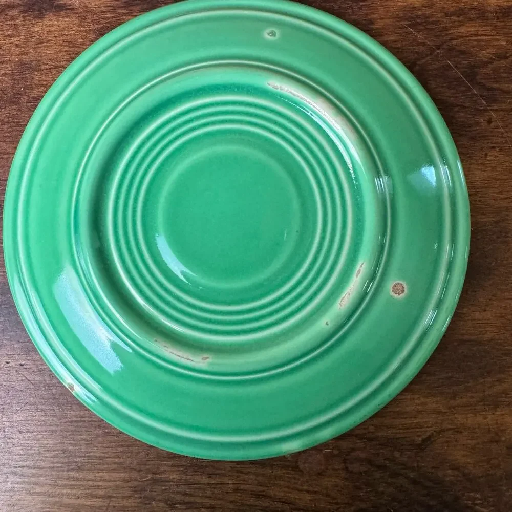Fiesta Fiestaware Set of 6 Original Vintage Post 1986 Saucers Light Green Rose‎